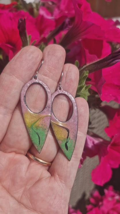 Wild Meadow |Pink | Copper | Enamel  | Handmade in Ireland