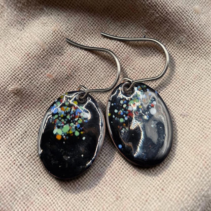 Mini Speckled Enamel Earrings