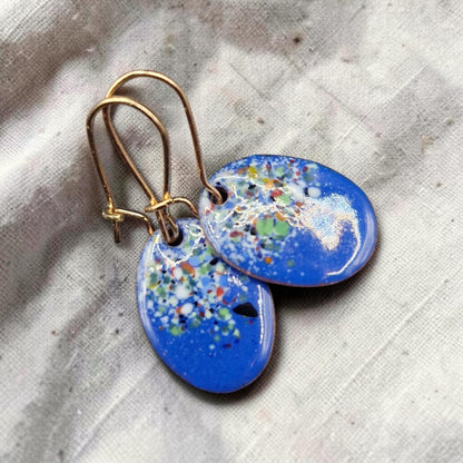 Mini Speckled Enamel Earrings