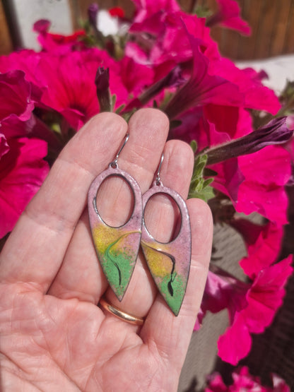Wild Meadow |Pink | Copper | Enamel  | Handmade in Ireland