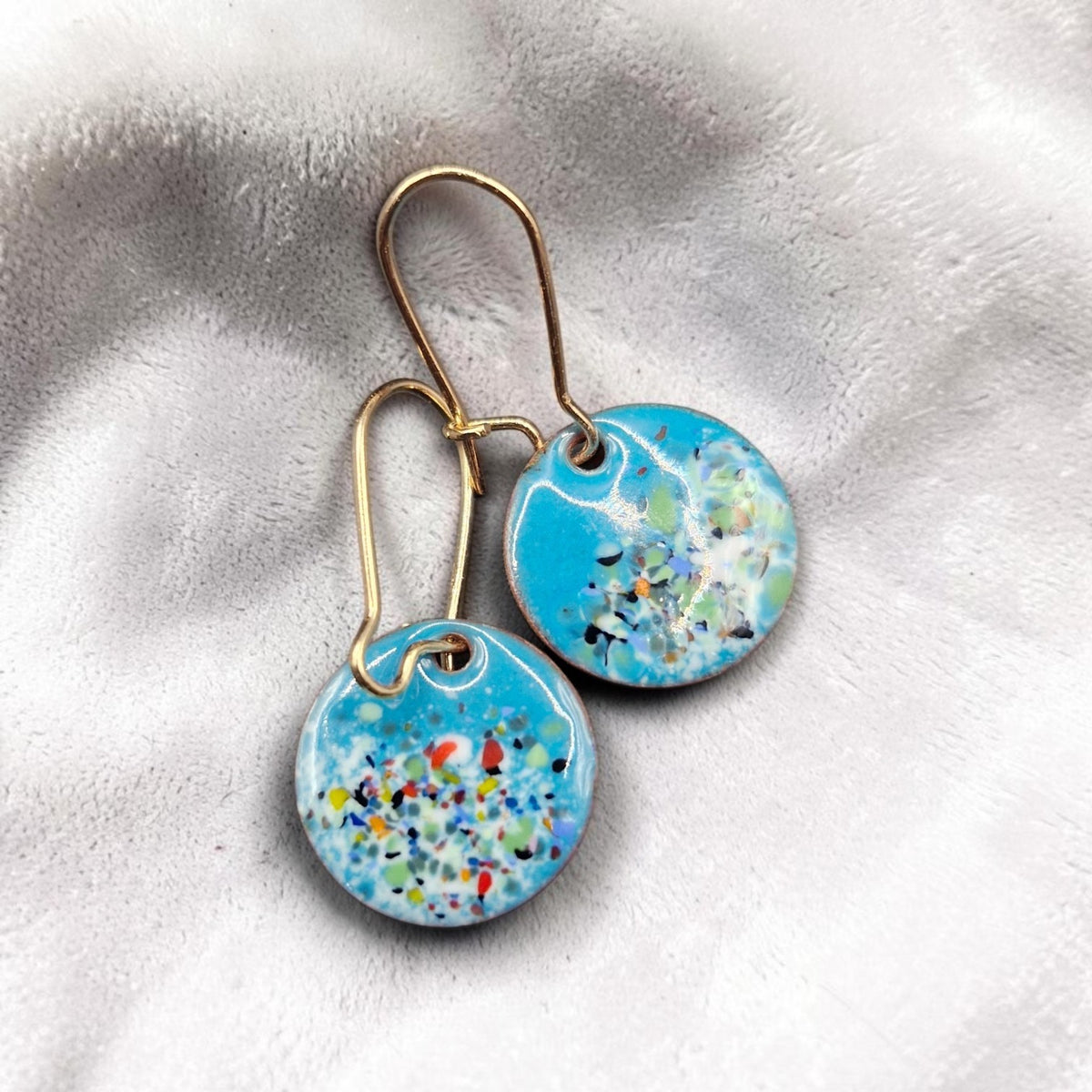 Mini Speckled Enamel Earrings