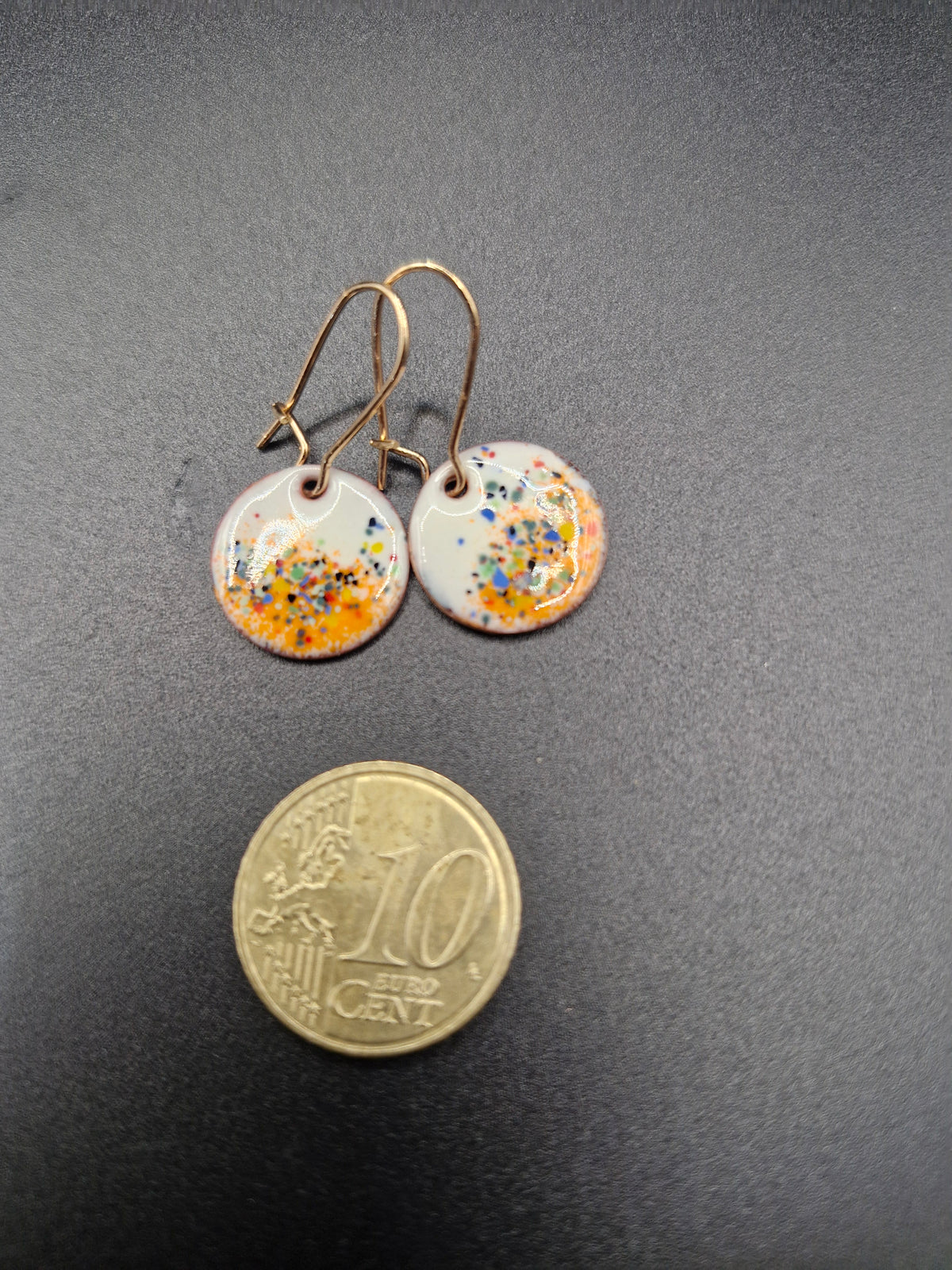 Mini Speckled Enamel Earrings
