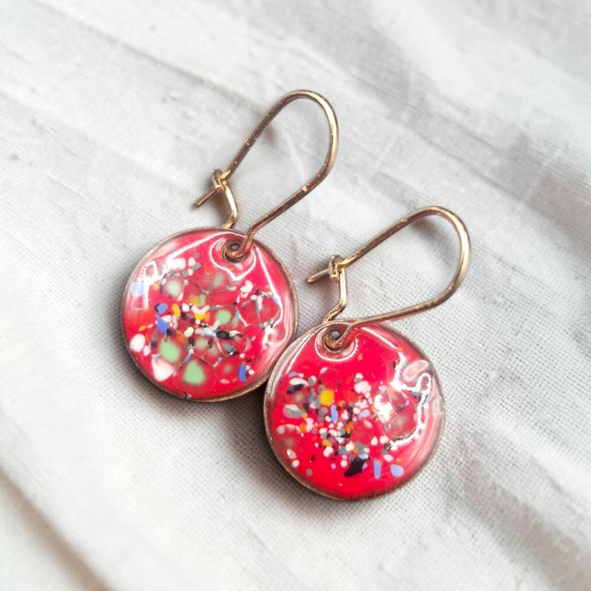 Mini Speckled Enamel Earrings