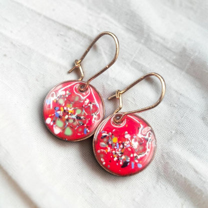 Mini Speckled Enamel Earrings