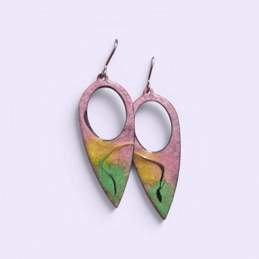Wild Meadow |Pink | Copper | Enamel  | Handmade in Ireland