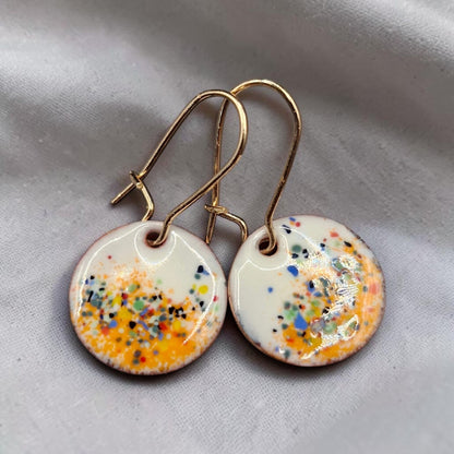 Mini Speckled Enamel Earrings