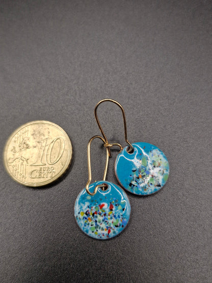 Mini Speckled Enamel Earrings
