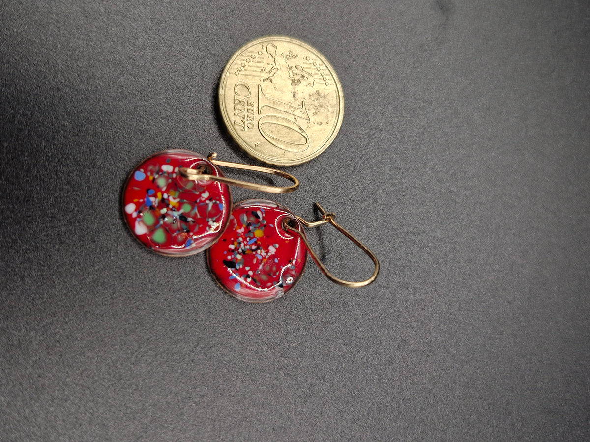Mini Speckled Enamel Earrings
