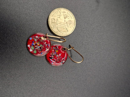 Mini Speckled Enamel Earrings